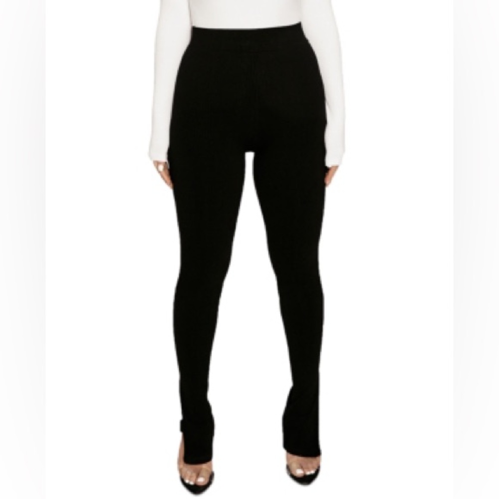 NAKED WARDROBE SNATCH SIDE SLIT LEGGINGS